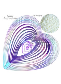Excefore 3Pcs Heart Design Strong Visual Bird Repellent Reflective Pinwheels Deterrent Scarers Sparkly Wind Spinner for Anti-Bird Places Gold Silver Purple 3D Beating Flowing-Light Effect Garden Decorations  - Image 4