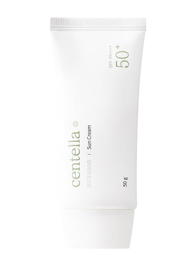 mixsoon [Mixsoon] Centella Asiatica Suncream 1.76 oz / 50g | 100% Chemical Sunscreen SPF 50+ PA++++, No White Cast, Lightweight Sunscreen for All Skin Types | EWG Green, Fragrance-Free  - Image 2