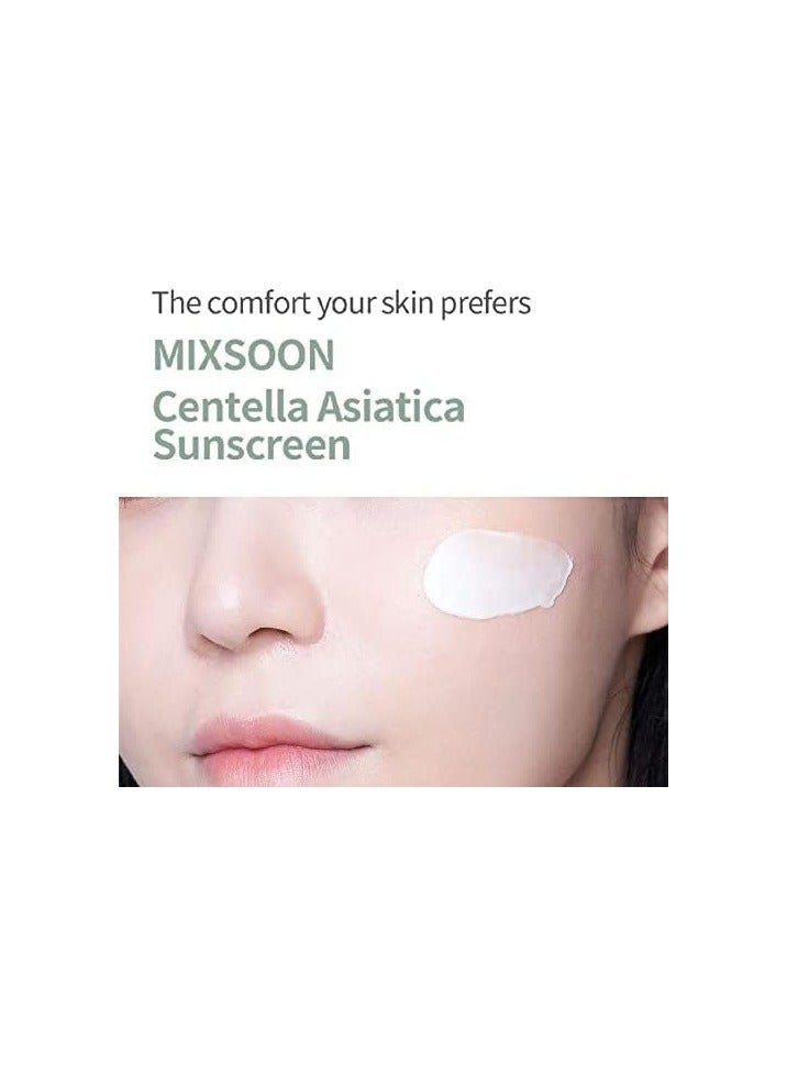 mixsoon [Mixsoon] Centella Asiatica Suncream 1.76 oz / 50g | 100% Chemical Sunscreen SPF 50+ PA++++, No White Cast, Lightweight Sunscreen for All Skin Types | EWG Green, Fragrance-Free  - Image 4