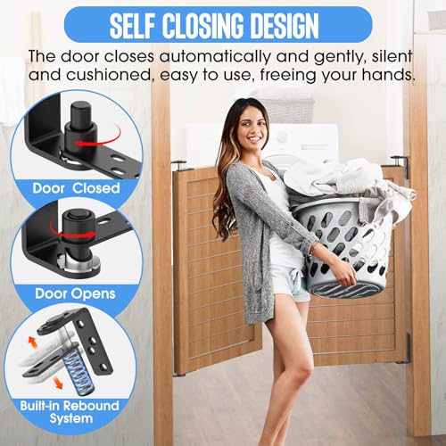 MeBantoo HeavyDuty Self Closing Saloon Door Hinges 304 Stainless Steel SelfReturn Dual Swing Cafe Hinges for Bar Patio Doors 2 Large - Image 3