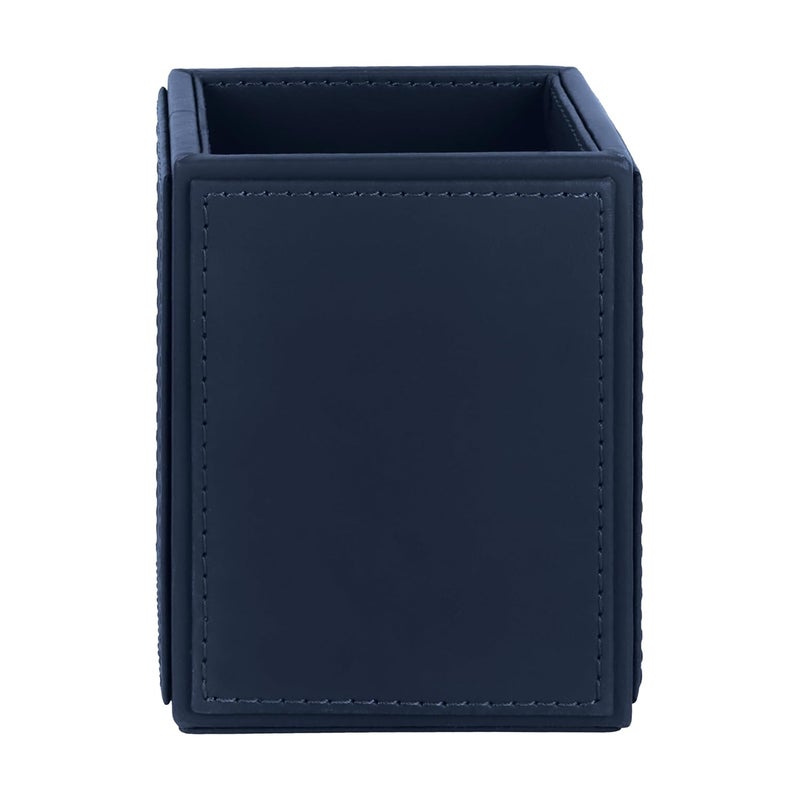 V-CUBE DESIGNS Premium Vegan Leather Pen Holder for Desk & Study Table Accessory | Marker/Pencil Stand for Student | Stationery Organizer for Office Table & Home | 6mm Thickness with MDF Core | Blue - Image 5