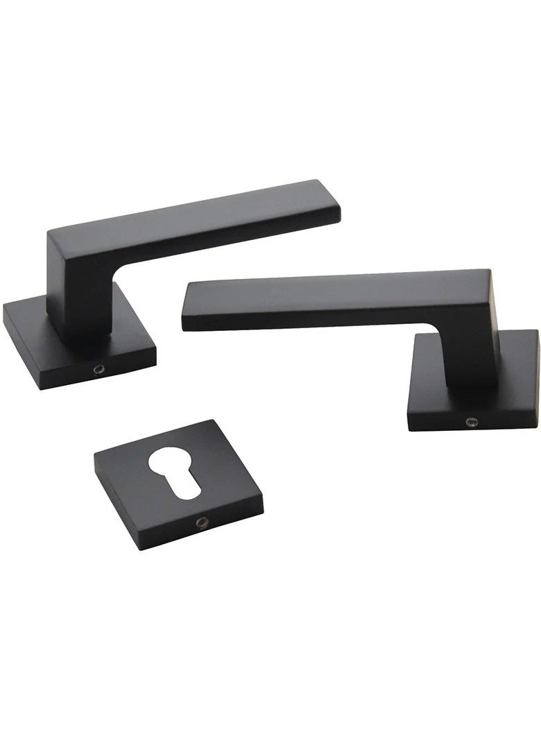 Generic - Rosetta door handle set, matte black, attractive color that suits the modern era - Image 1