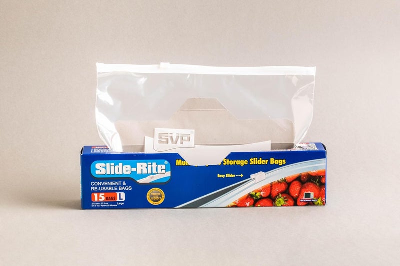 Slide-Rite SlideRite Convenient Reusable Slider Bags Plain Writeable pannel MultiPurpose Storage Bag SlideRite Combo Pack Sizes Small Medium Large Slider Bags Pack of 1 each  - Image 5