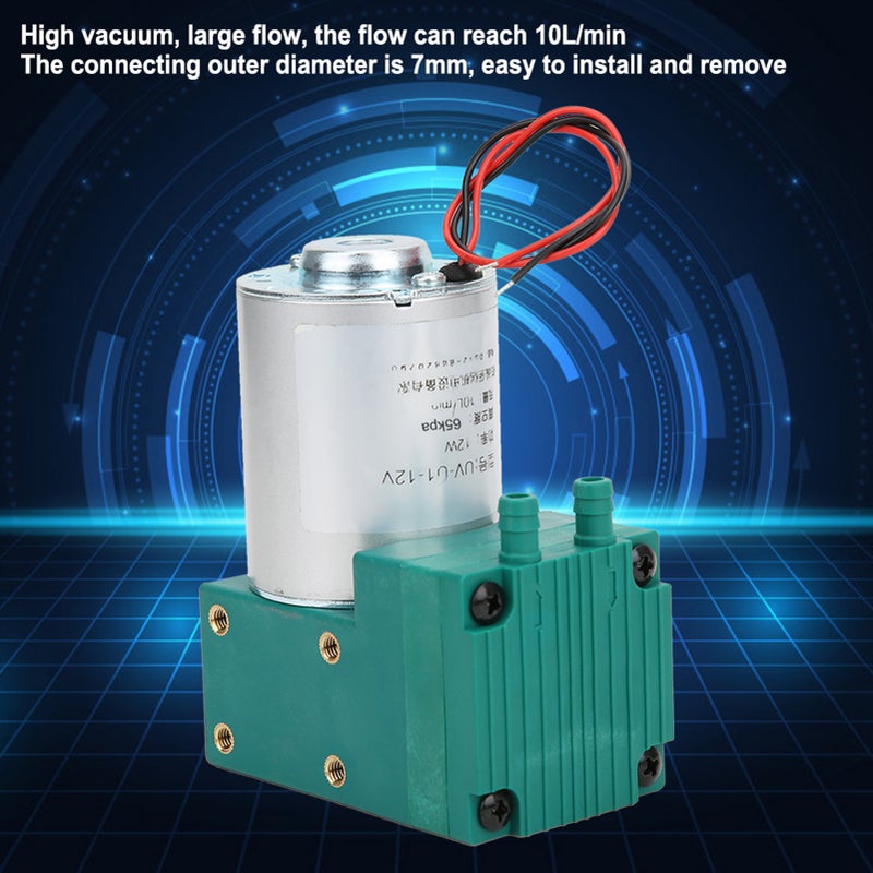 Mini Vacuum Pump Large Flow Low Noise ‑65‑150kpa 12W 10L/min DC12V/DC24V/AC220V - Image 2