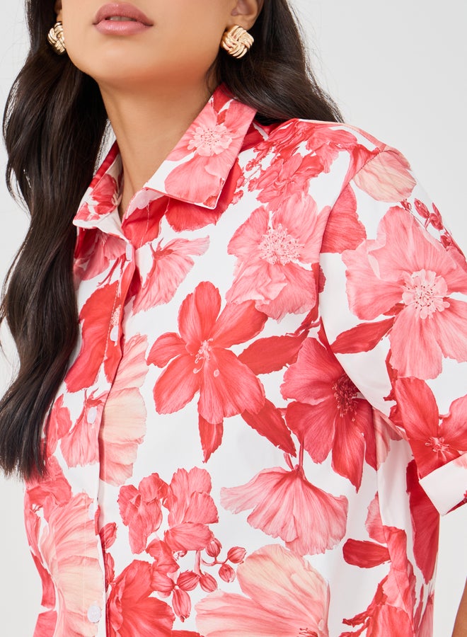 Styli Styli Printed Collared Buttoned Shirt and Pants Co-Ords  - Image 3