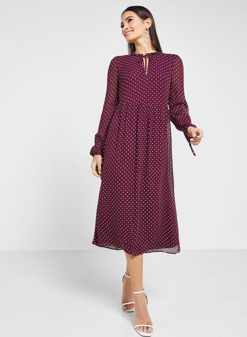 Polka Dot Midi Dress