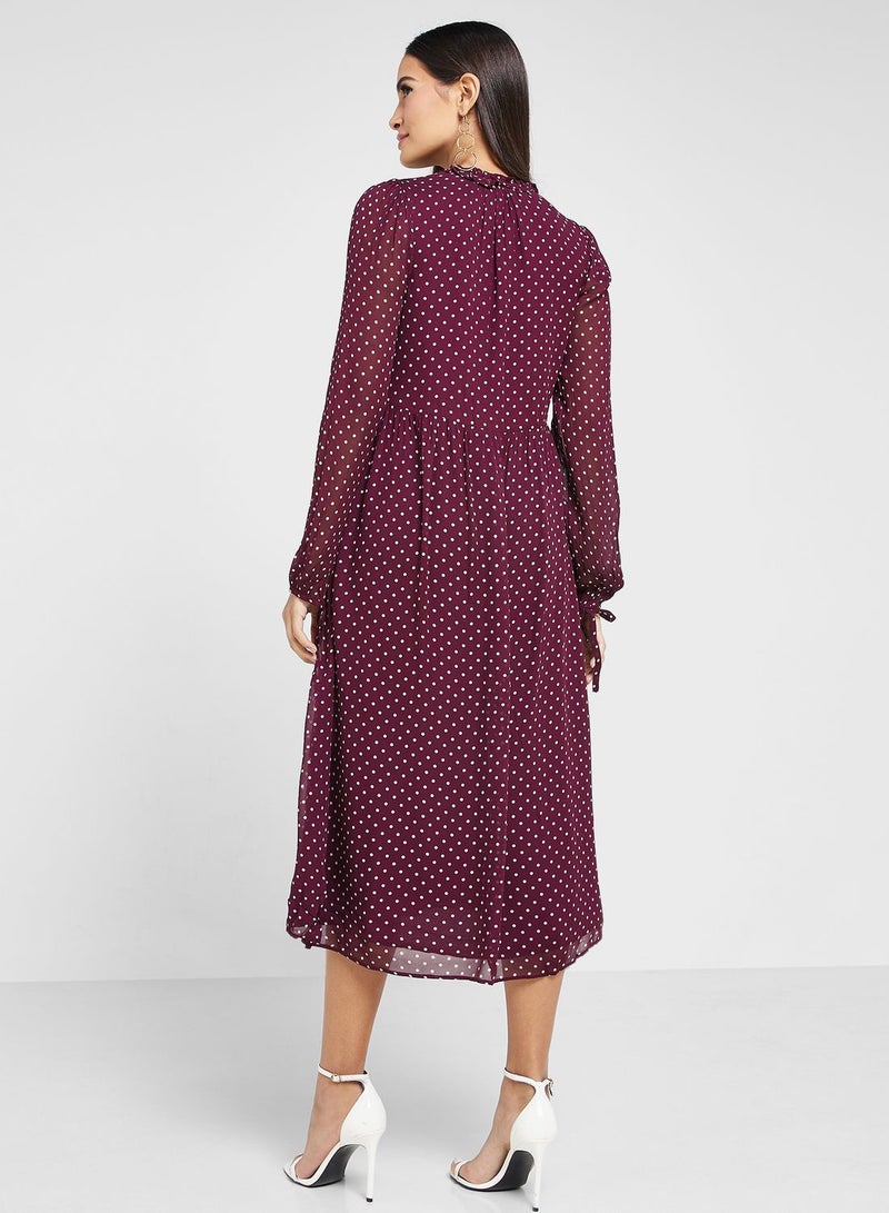 Polka Dot Midi Dress