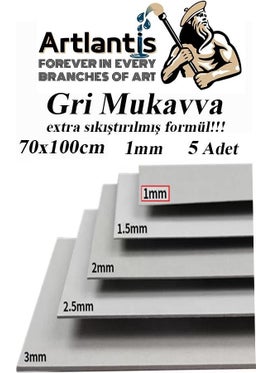 Artlantis Hard Cardboard Cardboard Gray 1 mm 70 x 100 cm 5 Pieces  - Image 1
