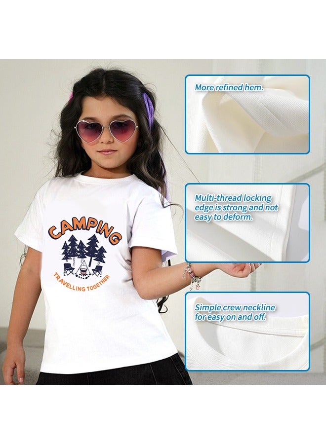 Letter Print T-Shirt Children's Short-Sleeved Summer Cotton Top Suitable For Children Aged 3-12  - Image 3