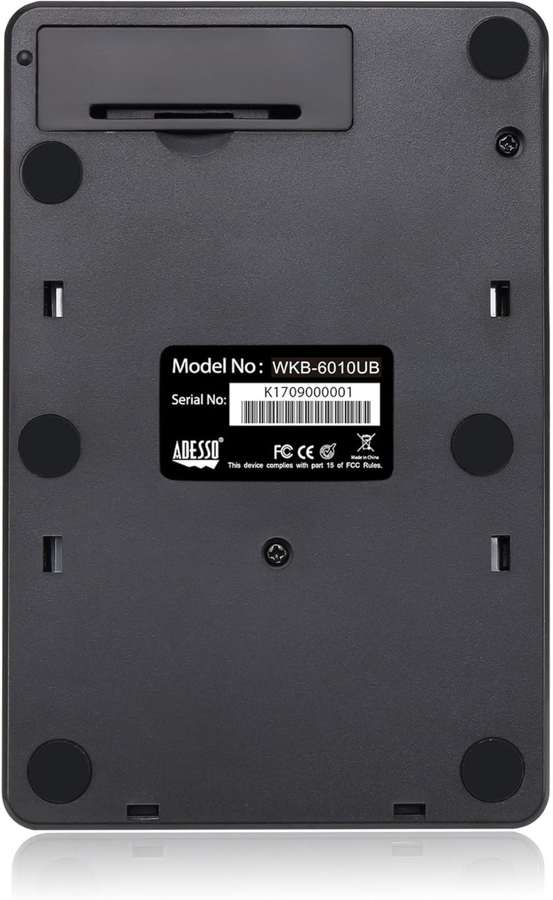 Adesso WKB-6010UB - Wireless Spill Resistant 18-Key Numeric Keypad Number Pad, Black - Image 5