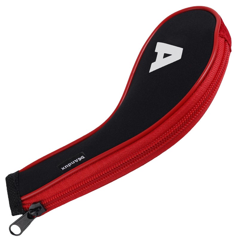 Andux 12pcs/Set Golf Iron Club Head Covers Number Print Long Neck with Zipper Black/red - Image 2