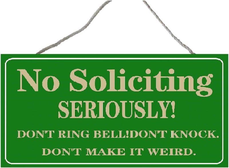 JACKGOLD No Soliciting Yard Sign for House Office,No Soliciting Signs for Home,Thick Acrylic Self-Adhesive Modern Design Door Sign 12x6 inch Home Decor Go Away Accessories Door Or Wall Wood Sign - Image 1