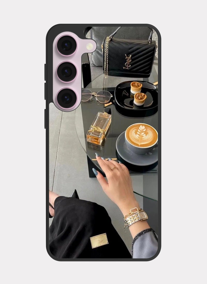 بكسلات كفر سامسونج جالكسي اس 23 إيف سان لوران اسود رمادي - Image 1