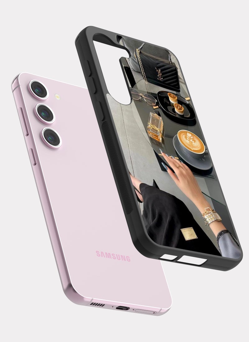 بكسلات كفر سامسونج جالكسي اس 23 إيف سان لوران اسود رمادي - Image 2