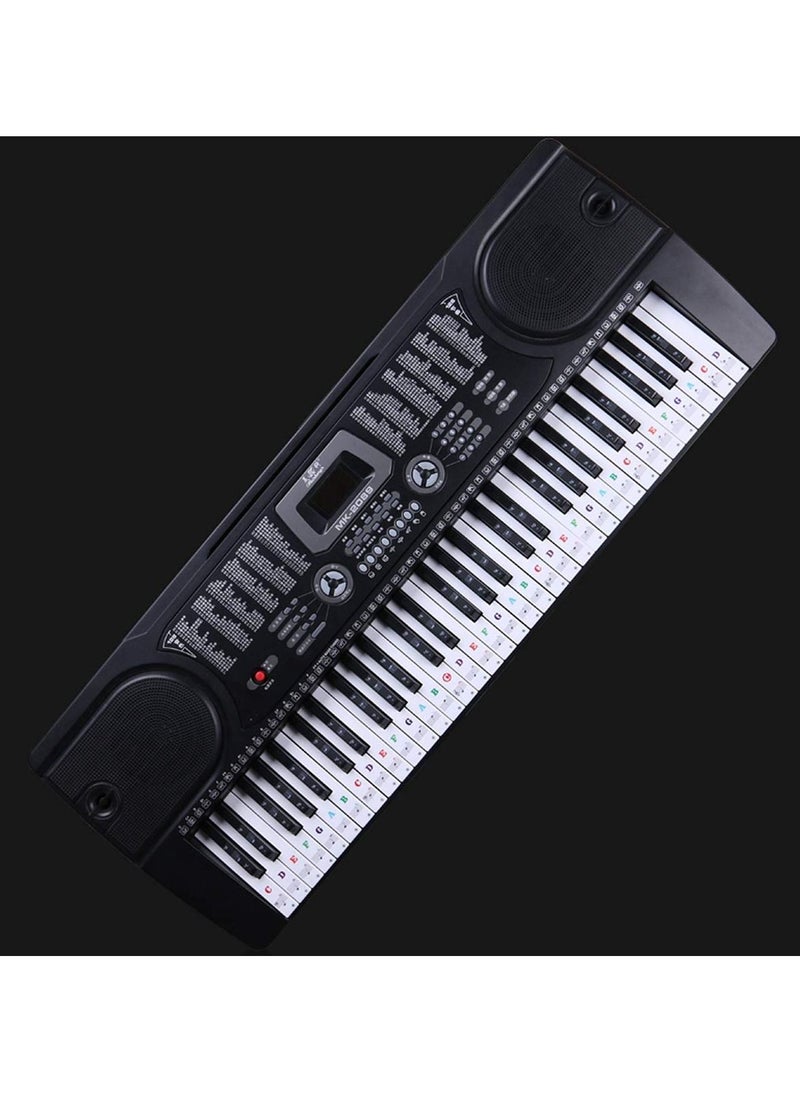 ULHYC Piano Key Stickers for 88/61/54/49/37 Key Full Set for White and Black Keys Color Bigger Letter Thinner Transparent Removable Electronic Piano Keyboard Stickers  - Image 2