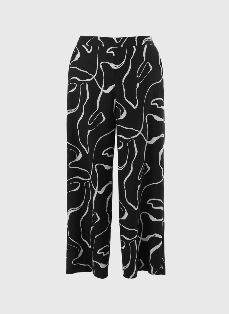 Matalan Et Vous Wiggle Print Wide Leg Trousers