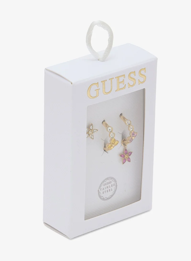 GUESS Crystal Flowers Earrings Set