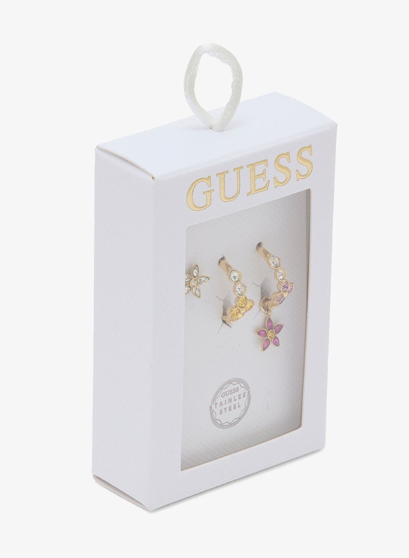 GUESS Crystal Flowers Earrings Set - Image 2