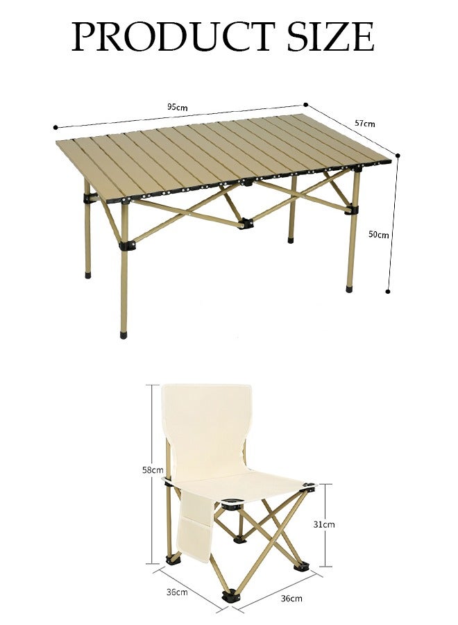 DUNISO مجموعة من 5 طاولات وكراسي قابلة للطي، طاولة نزهة طويلة محمولة مع 4 مقاعد، طاولة تخييم مع حقيبة حمل سهلة للتخييم في الهواء الطلق والنزهات والشواء والحفلات وتناول الطعام - Image 4