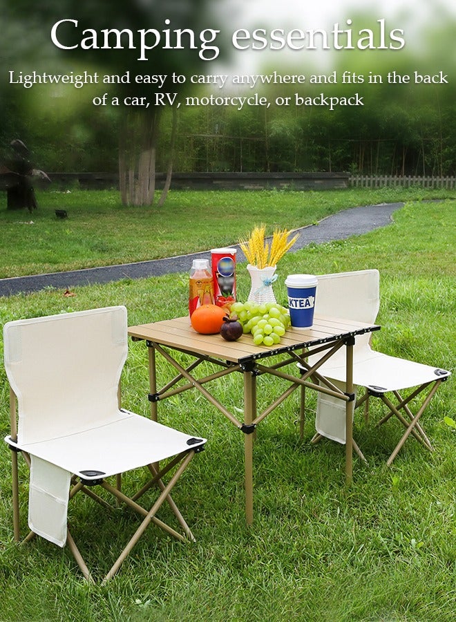 DUNISO مجموعة من 5 طاولات وكراسي قابلة للطي، طاولة نزهة طويلة محمولة مع 4 مقاعد، طاولة تخييم مع حقيبة حمل سهلة للتخييم في الهواء الطلق والنزهات والشواء والحفلات وتناول الطعام - Image 2