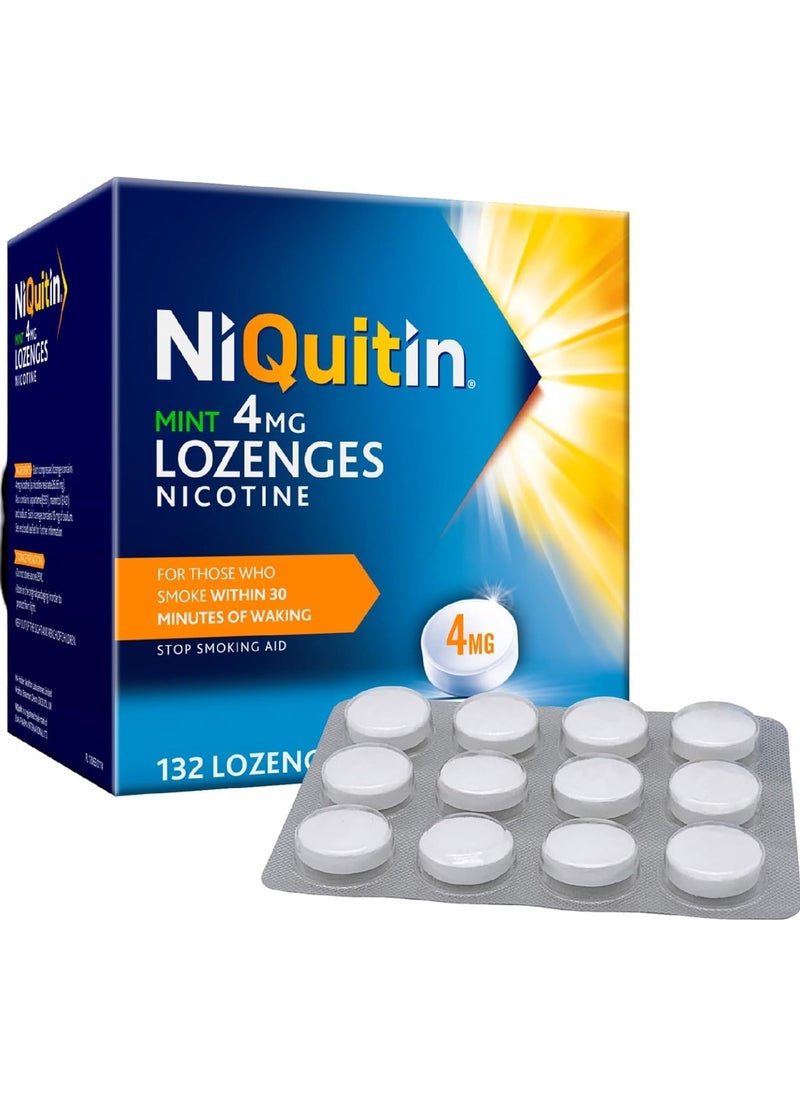 NiQuitin Mint 4 mg Lozenges Effective Smoking Craving Relief - 132 Lozenges Smoking Aid  - Image 1