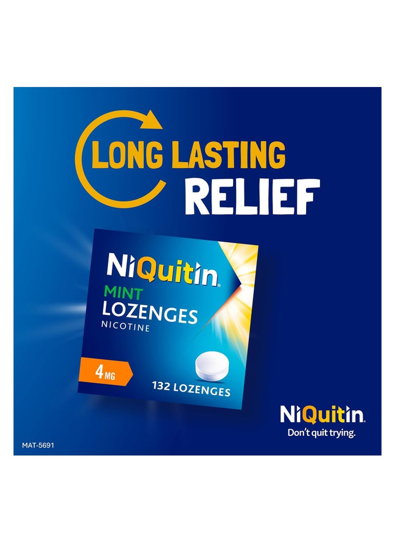 NiQuitin Mint 4 mg Lozenges Effective Smoking Craving Relief - 132 Lozenges Smoking Aid  - Image 3
