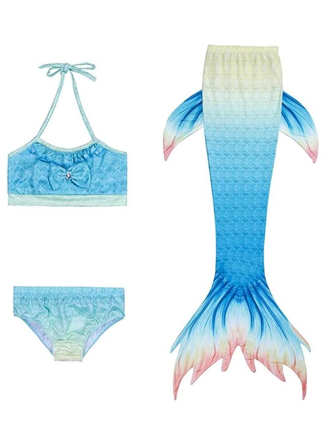 NIBEMINENT 3-Piece Mermaid Swimming Costume Set 150cm - Image 1