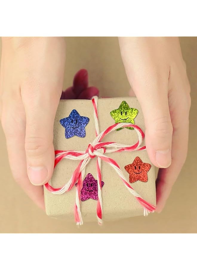 X spring Star Stickers 500Pcs Smiley Face Star Stickers For Kids Reward 2.5Cm Sparkly Foil Star Stickers With 8 Colored For Student Planner And School Classroom Teacher Supplies  - Image 5