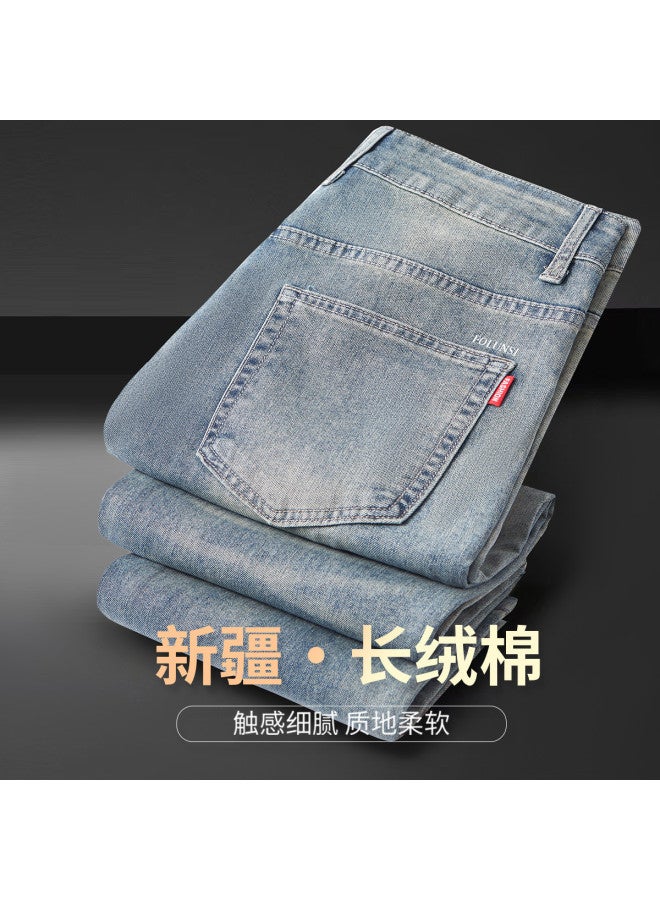FOLUNSI men's Jeans New Style Comfortable Cotton Durable Straight Leg Business Casual Pants - Image 2