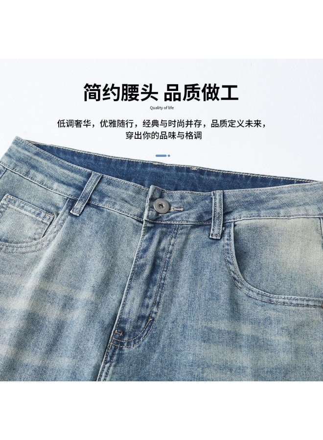 FOLUNSI men's Jeans New Style Comfortable Cotton Durable Straight Leg Business Casual Pants - Image 3