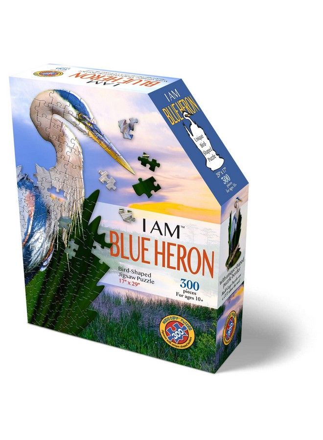 Madd Capp Madd Capp Blue Heron 300 Piece Jigsaw Puzzle For Ages 10 And Up 6021 Unique Shaped Border Challenging Random Cut Deluxe Five Sided Tamperproof Box Includes Educational Madd Capp Fun Facts  - Image 3