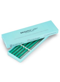 BRIGHTLY LABS Stainless Steel Straw Reusable Metal Drinking Straw With Cleaner Brush For Home Party Barware Bar Accessories, Set of 4 (Green) and Cleaning Brush  - Image 5