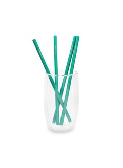 BRIGHTLY LABS Stainless Steel Straw Reusable Metal Drinking Straw With Cleaner Brush For Home Party Barware Bar Accessories, Set of 4 (Green) and Cleaning Brush  - Image 2