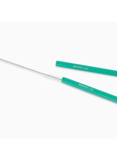 BRIGHTLY LABS Stainless Steel Straw Reusable Metal Drinking Straw With Cleaner Brush For Home Party Barware Bar Accessories, Set of 4 (Green) and Cleaning Brush  - Image 3