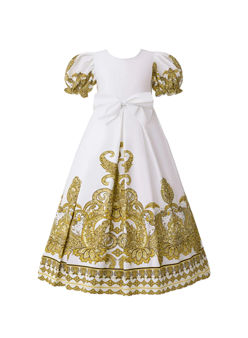 دىدانيالا D'Daniela Majestic Gold Abaya Dress - White