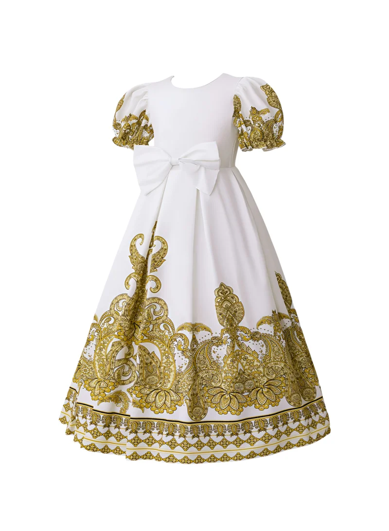 دىدانيالا D'Daniela Majestic Gold Abaya Dress - White