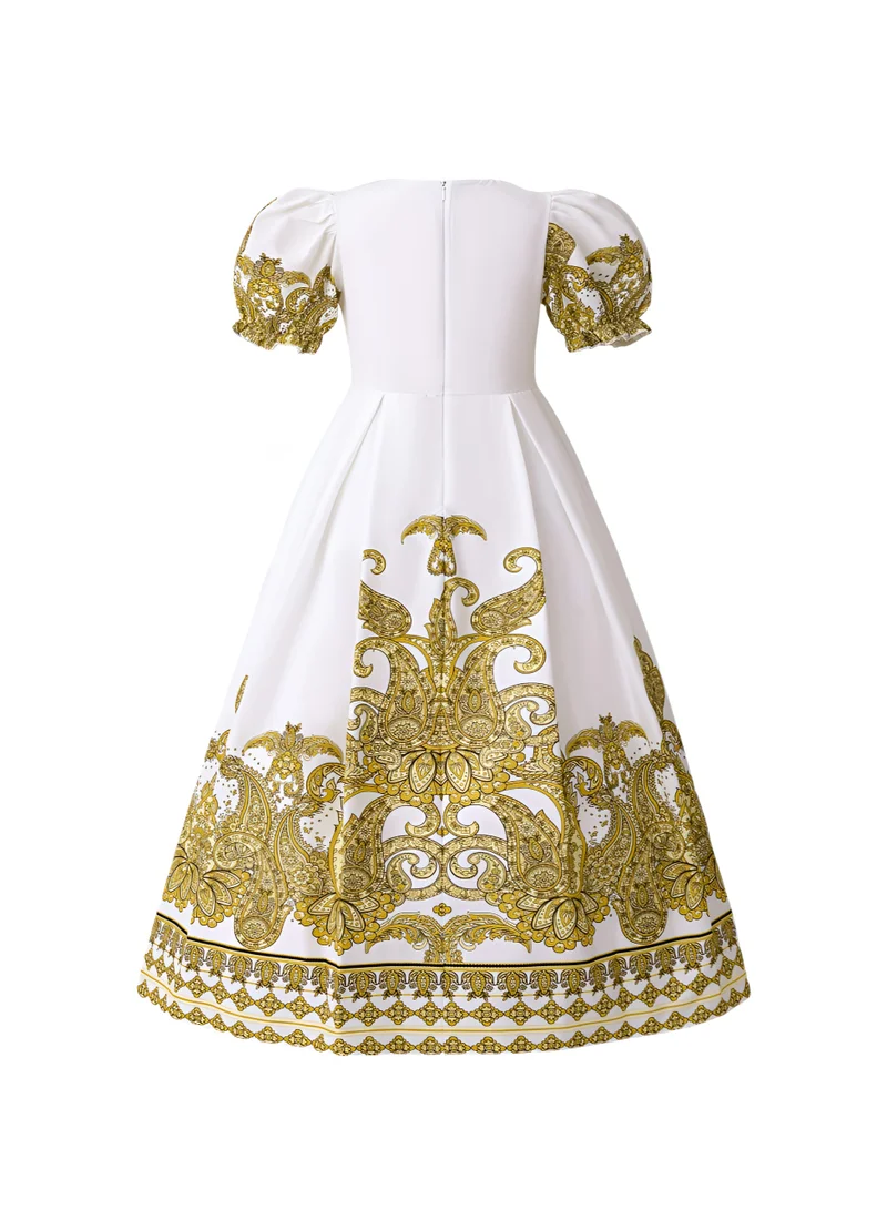 دىدانيالا D'Daniela Majestic Gold Abaya Dress - White