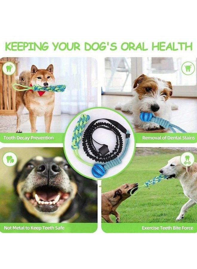 MOWKIT Durable Fabric Bungee Dog Toy - Interactive Stretch & Tug-of-War Pet Toy, Durable Chew Rope for Dental Health, Ideal for Indoor/Outdoor Use, Medium Breed Recommendation, Geometric Pattern, No Batteries Required, Interactive Dog Toy|Playful Dog Design|Stretchy Fabric Rope, Dog Toys for Chewin - Image 5