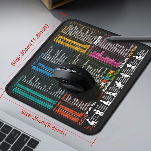 Kinevolve Mouse Pad for Excel/Word/PowerPoint/Windows Shortcuts – Small Excel Cheat Sheet Desk Pad – 11.8"x9.8" Portable Computer Mousepad – Gaming, Office, Waterproof, Non-Slip, Stitched Edges - Image 4