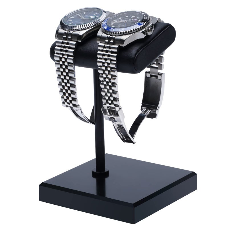 Ticacos Watch Stand Watch Display Stand Premium Leather Natural Marble Base Watch Display Fits All Watches watch stand Watch Holder Organizer for Men - Image 2