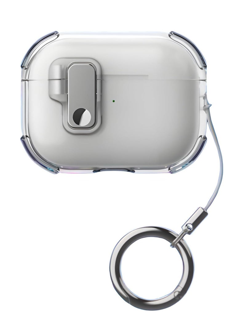 Case Compatible with AirPods 4 (2024) Cover Automatic Switch Lock, Clip Airpods 4th Generation Men Women, Shockproof Protective Hard Shell with Carabiner (Clear) - Image 1