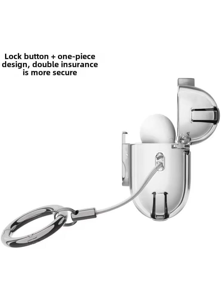 Case Compatible with AirPods 4 (2024) Cover Automatic Switch Lock, Clip Airpods 4th Generation Men Women, Shockproof Protective Hard Shell with Carabiner (Clear) - Image 4