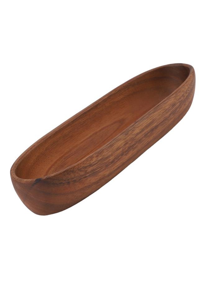 Thoraya - Wooden Salad Bowl Multipurpose Large Capacity Wooden Boat Shaped Bowl for Food Bread Fruits Snack Dessert 30x8.5x4.5cm / 11.8x3.3x1.8in - Image 1