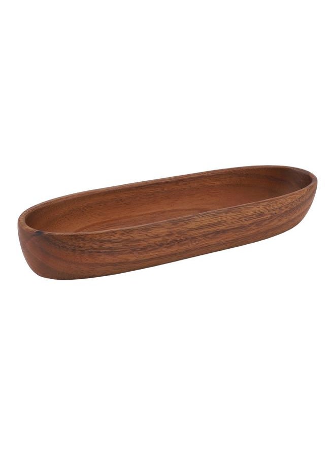 Thoraya - Wooden Salad Bowl Multipurpose Large Capacity Wooden Boat Shaped Bowl for Food Bread Fruits Snack Dessert 30x8.5x4.5cm / 11.8x3.3x1.8in - Image 1