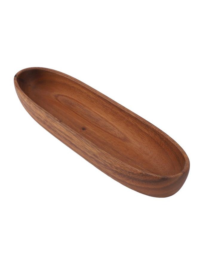 Thoraya - Wooden Salad Bowl Multipurpose Large Capacity Wooden Boat Shaped Bowl for Food Bread Fruits Snack Dessert 30x8.5x4.5cm / 11.8x3.3x1.8in - Image 1