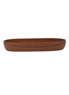 Wooden Salad Bowl Multipurpose Large Capacity Wooden Boat Shaped Bowl for Food Bread Fruits Snack Dessert 30x8.5x4.5cm / 11.8x3.3x1.8in