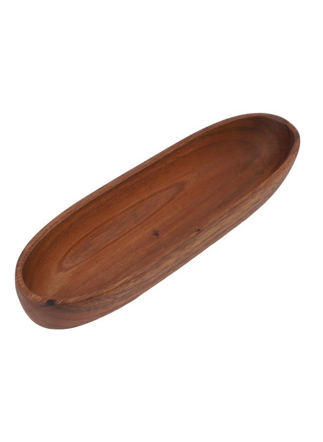 Thoraya - Wooden Salad Bowl Multipurpose Large Capacity Wooden Boat Shaped Bowl for Food Bread Fruits Snack Dessert 30x8.5x4.5cm / 11.8x3.3x1.8in - Image 1
