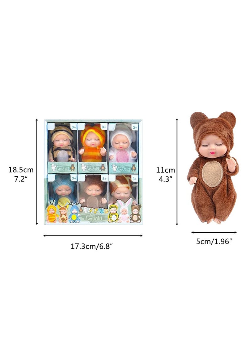 SOLARAE Mini Reborn Dolls Set - 6 Lifelike Sleeping Baby Dolls, Safe Non-Toxic Material, Perfect Birthday Gift for Kids and Girls, Ideal for Playtime and Collecting. - Image 4