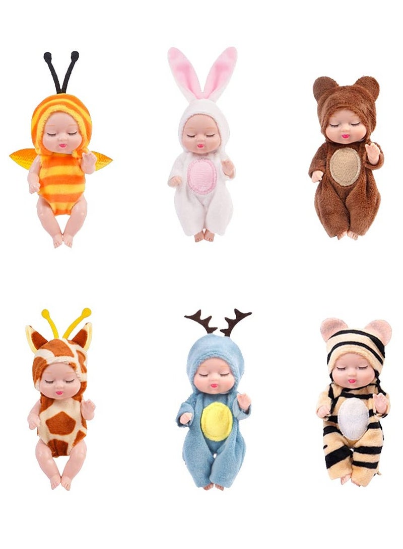 SOLARAE Mini Reborn Dolls Set - 6 Lifelike Sleeping Baby Dolls, Safe Non-Toxic Material, Perfect Birthday Gift for Kids and Girls, Ideal for Playtime and Collecting. - Image 3
