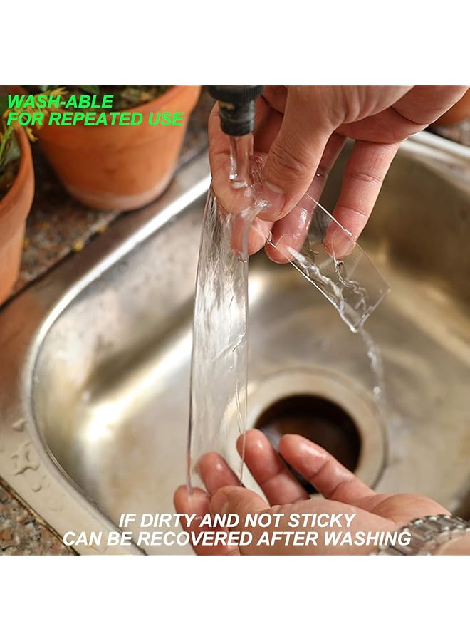 إيروريكس شريط لاصق نانو مزدوج الجوانب بقبضة هلامية لاصقة قابلة للإزالة والغسل وشريط شفاف لا يترك أثراً وشريط تثبيت شديد التحمل للسجاد والمهرجانات والسيارات والمنزل والمكتب وديكور الحائط بطول 3.0 متر و9.8 قدم - Image 2